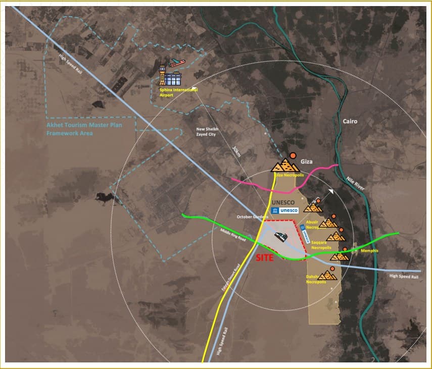 Where the site sits: Giza, Cairo and the world heritage around it