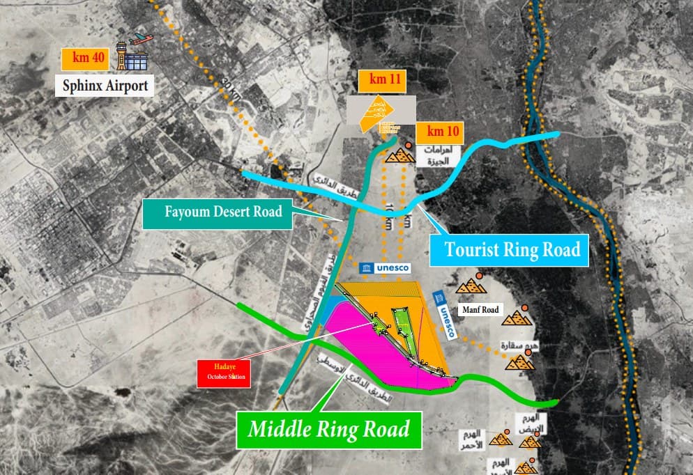Access: the ring roads, the desert road and Sphinx International Airport
