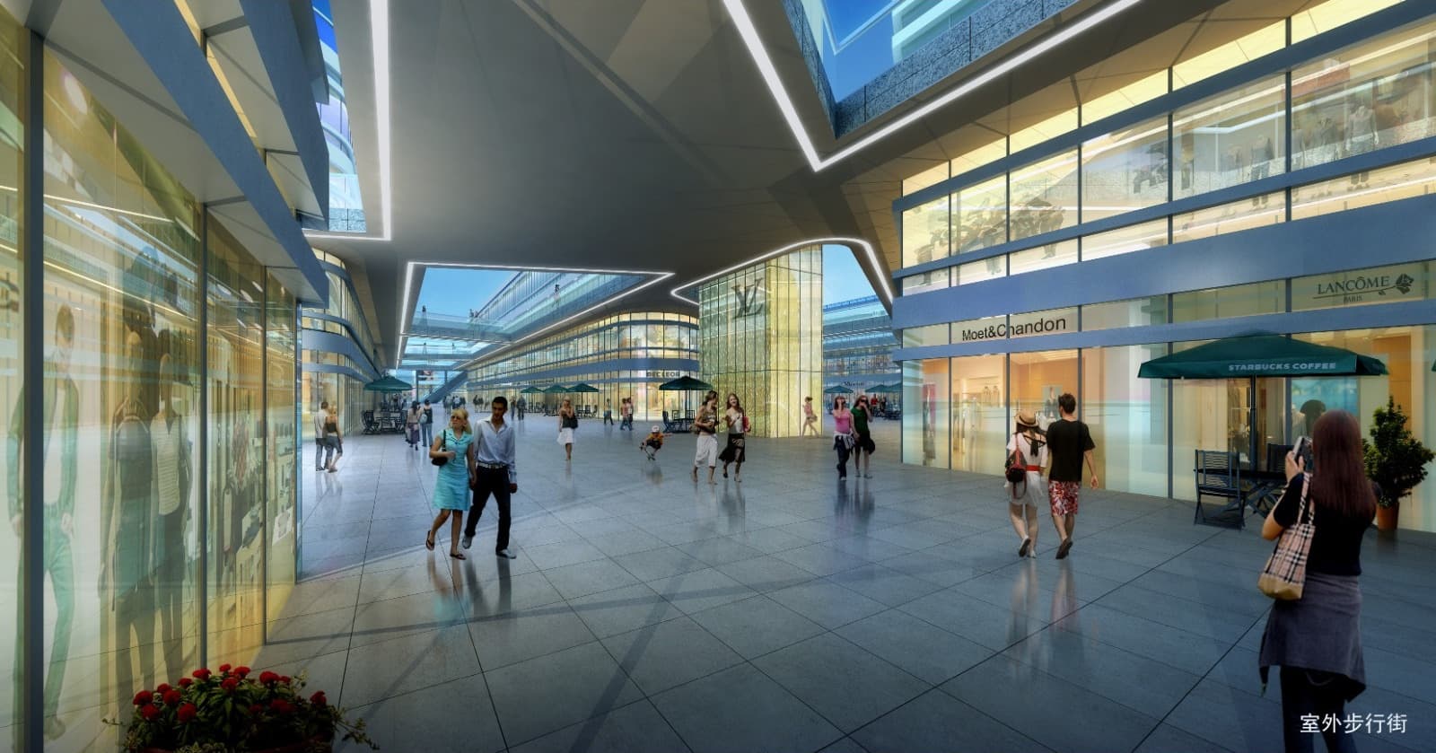 The indoor street, rendering
