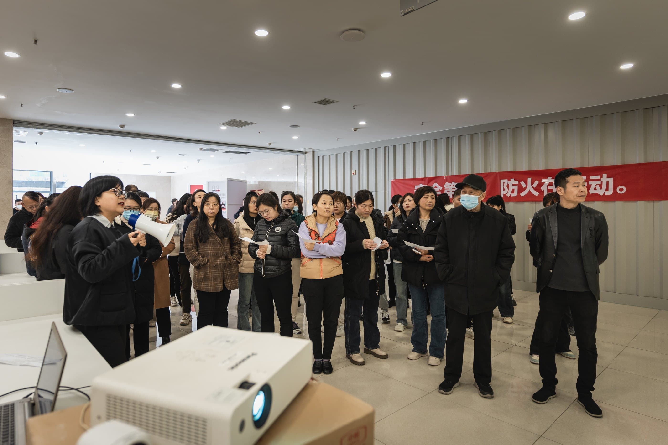 Fire drill at the incubator