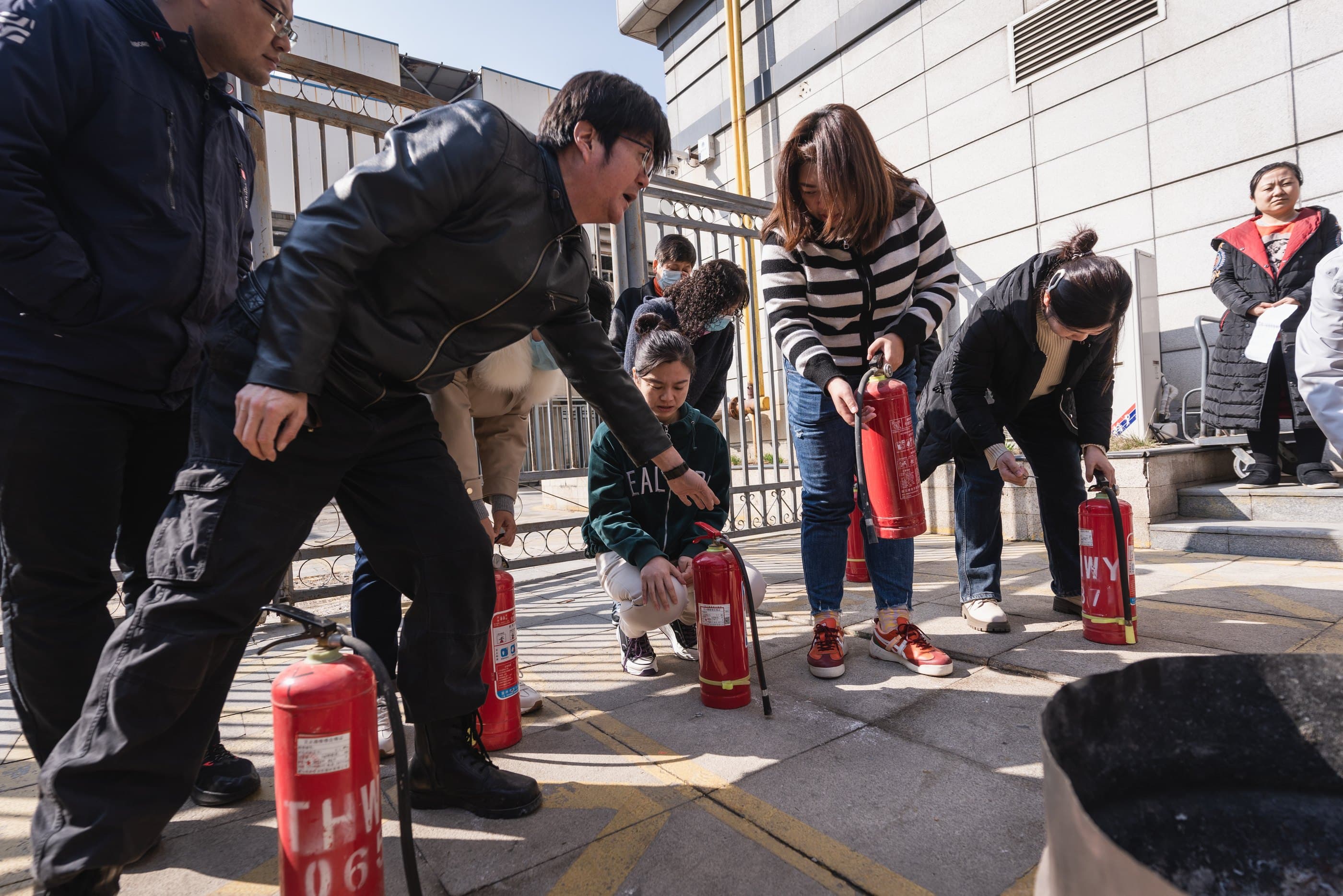 Fire drill at the incubator