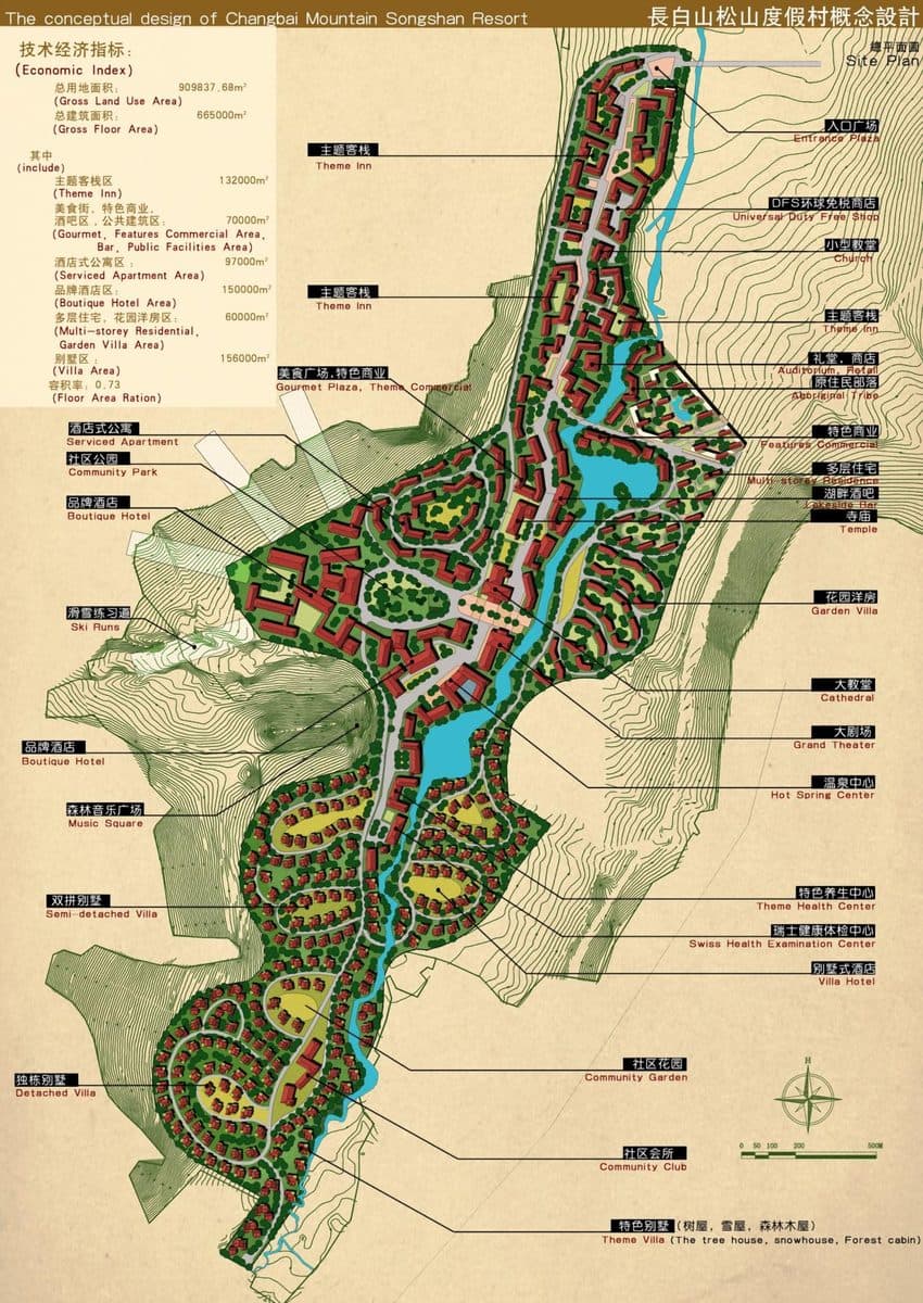 Matsuyama Resort, site plan and schedule