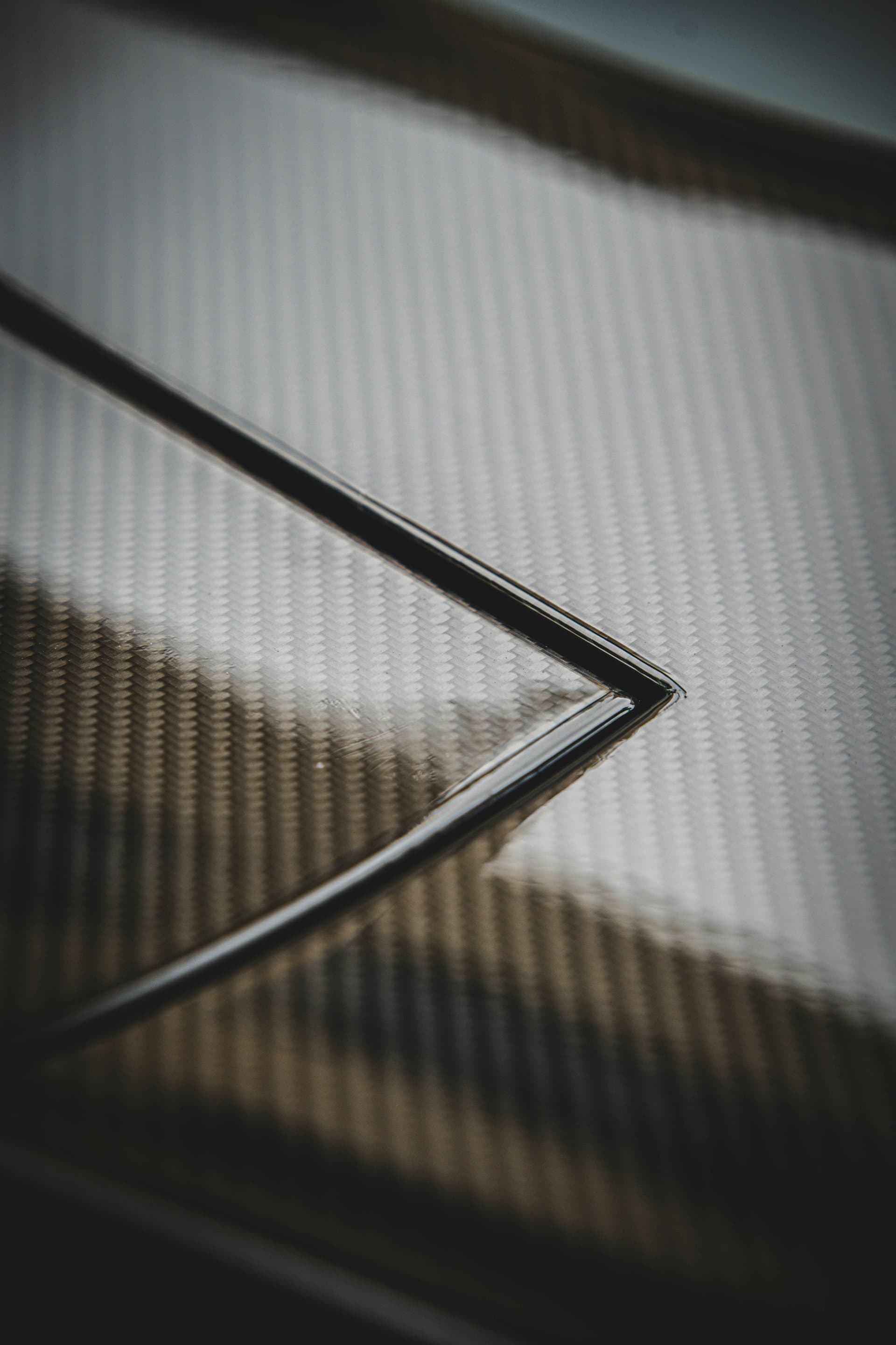 A carbon-fibre surface, close up
