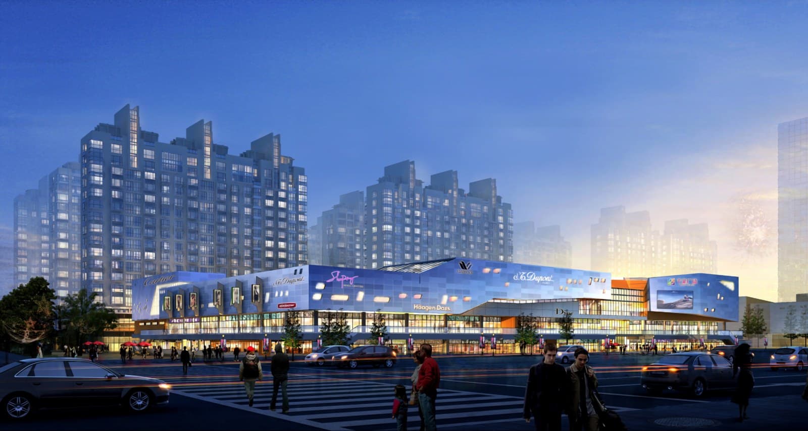 Qianxi Square, street-level rendering