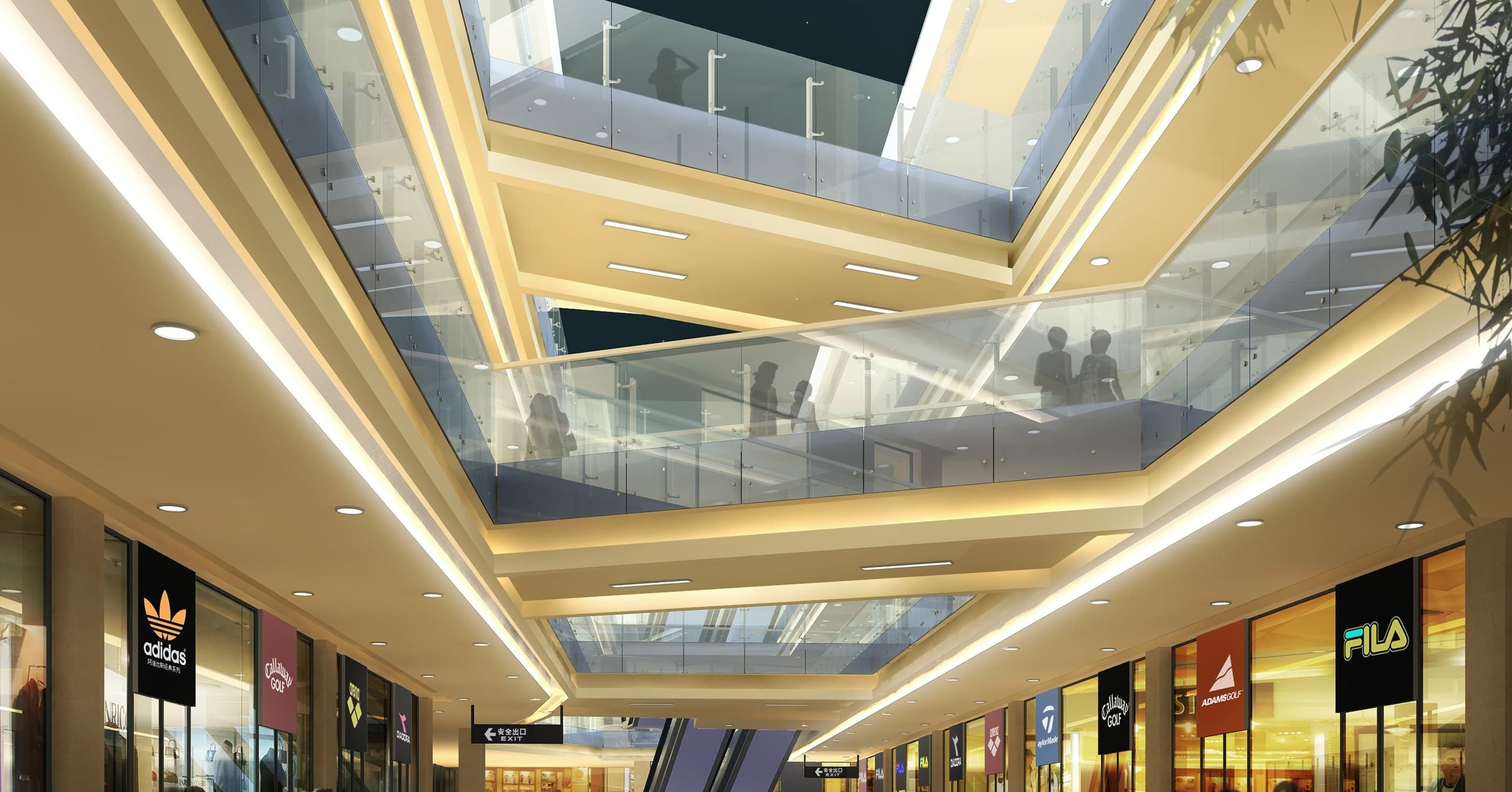 Retail atrium, rendering
