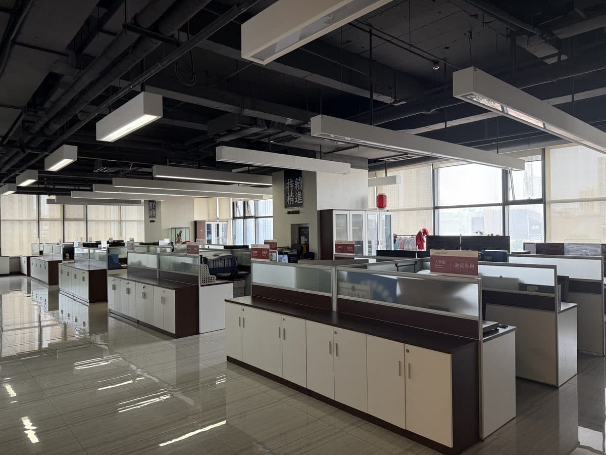 The open-plan office