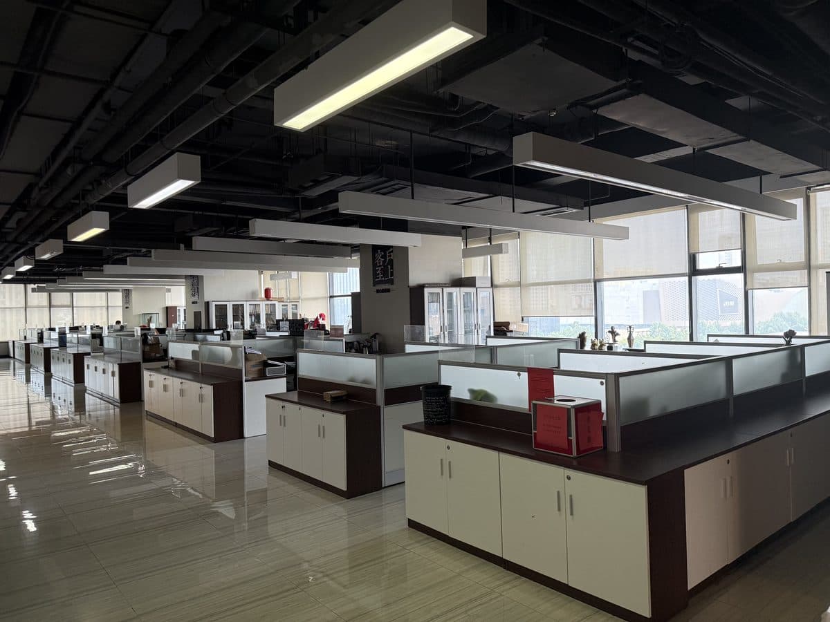 The open-plan office