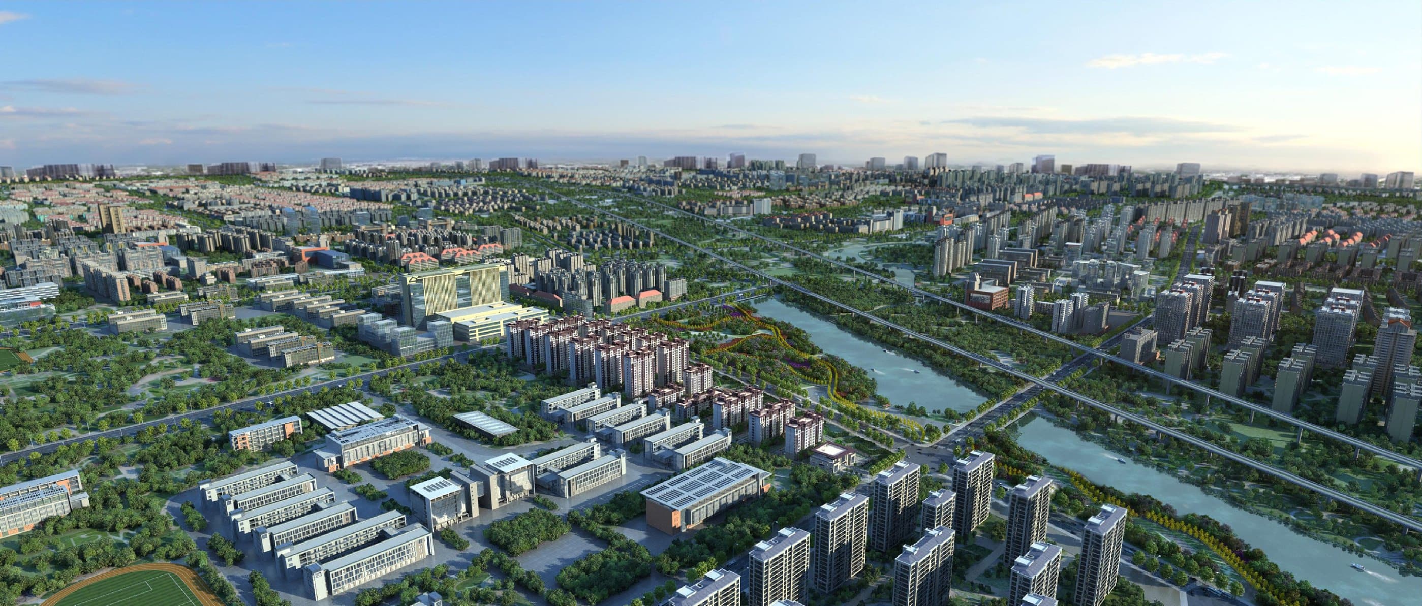 Aerial view, rendering