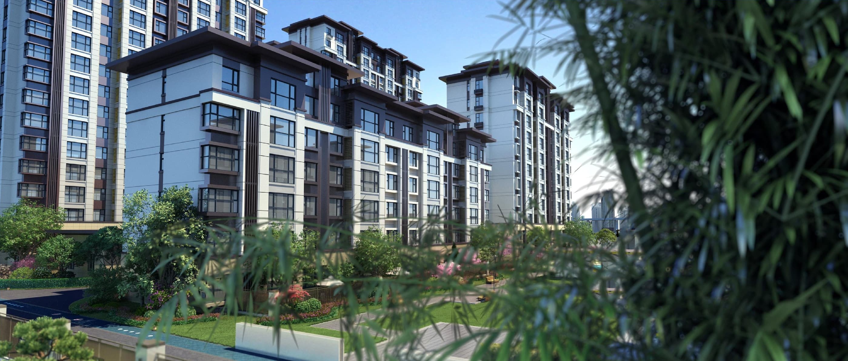 The entrance landscape, rendering