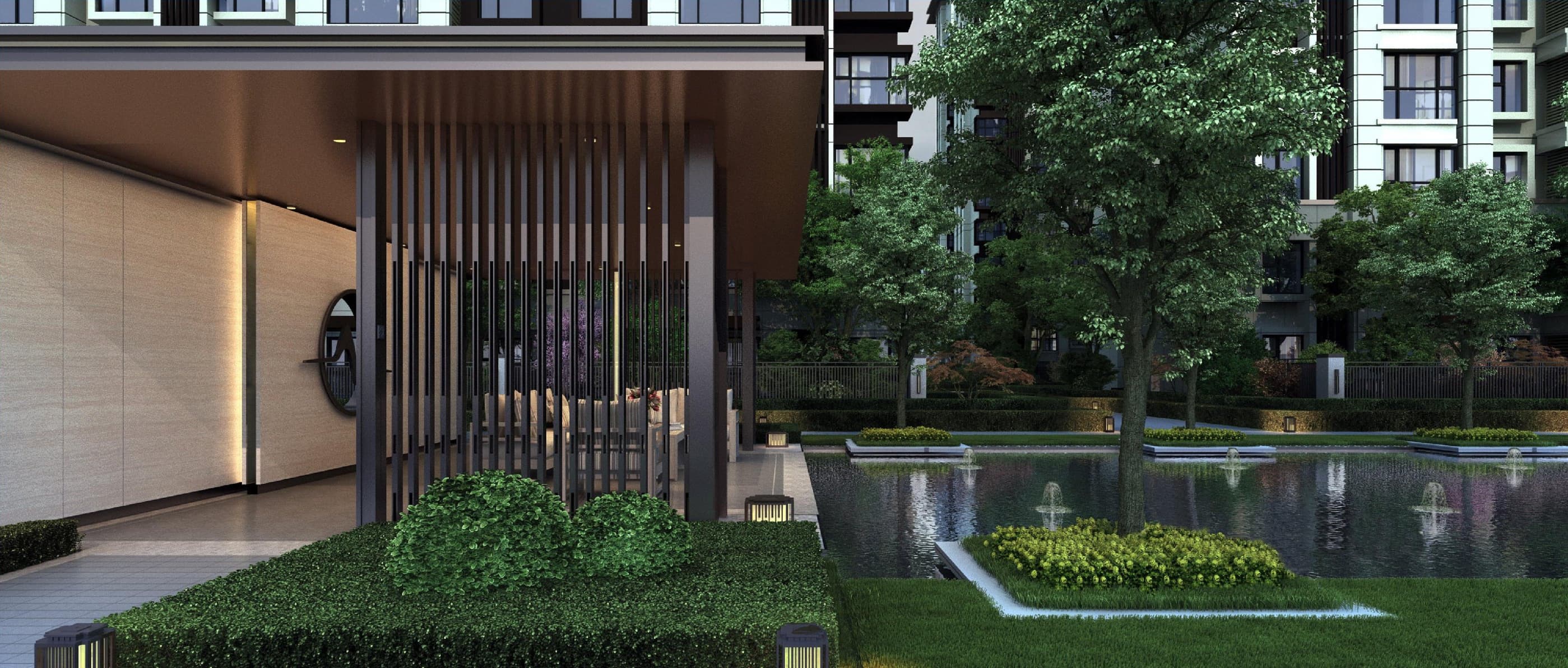 Courtyard landscape, rendering