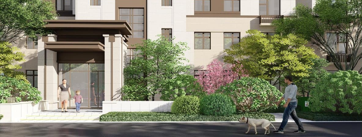 Garden between the blocks, rendering