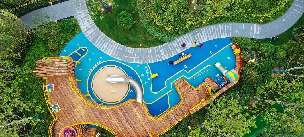 The playground, built
