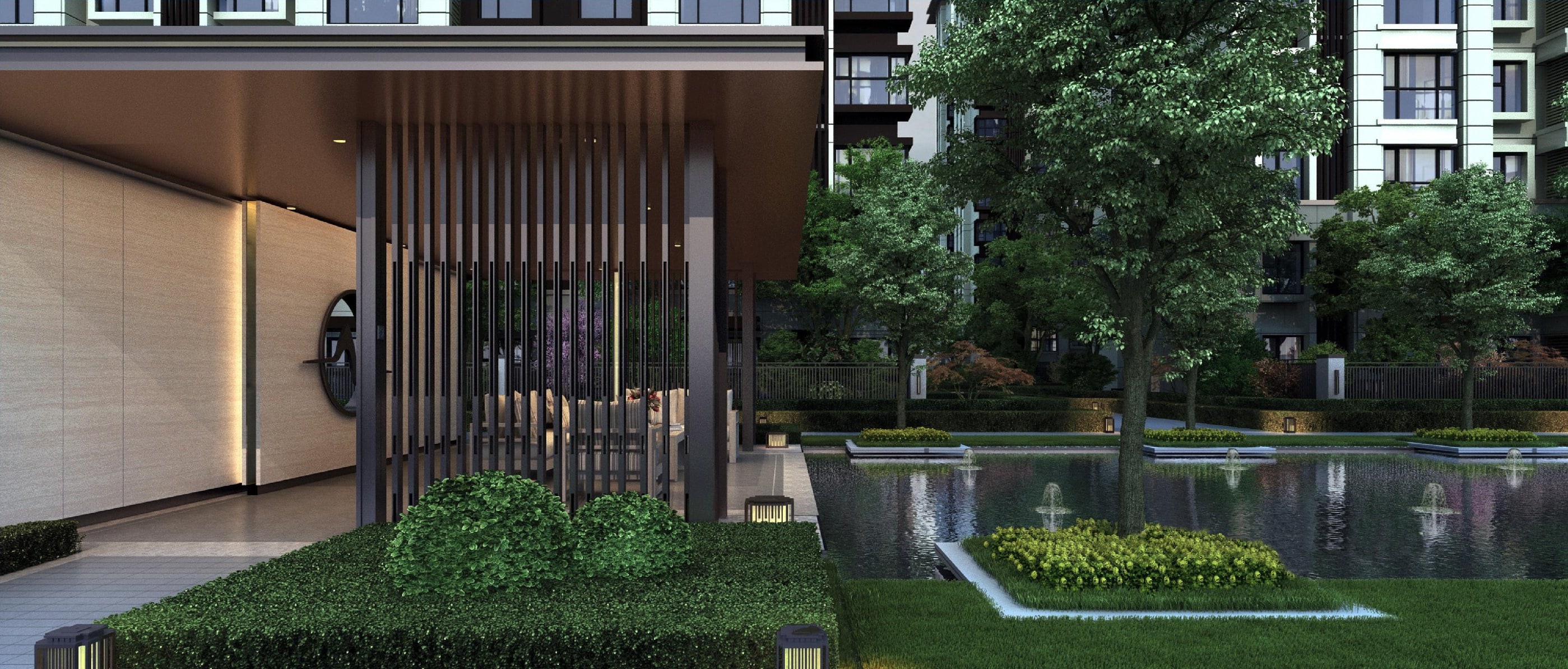 Courtyard landscape, rendering