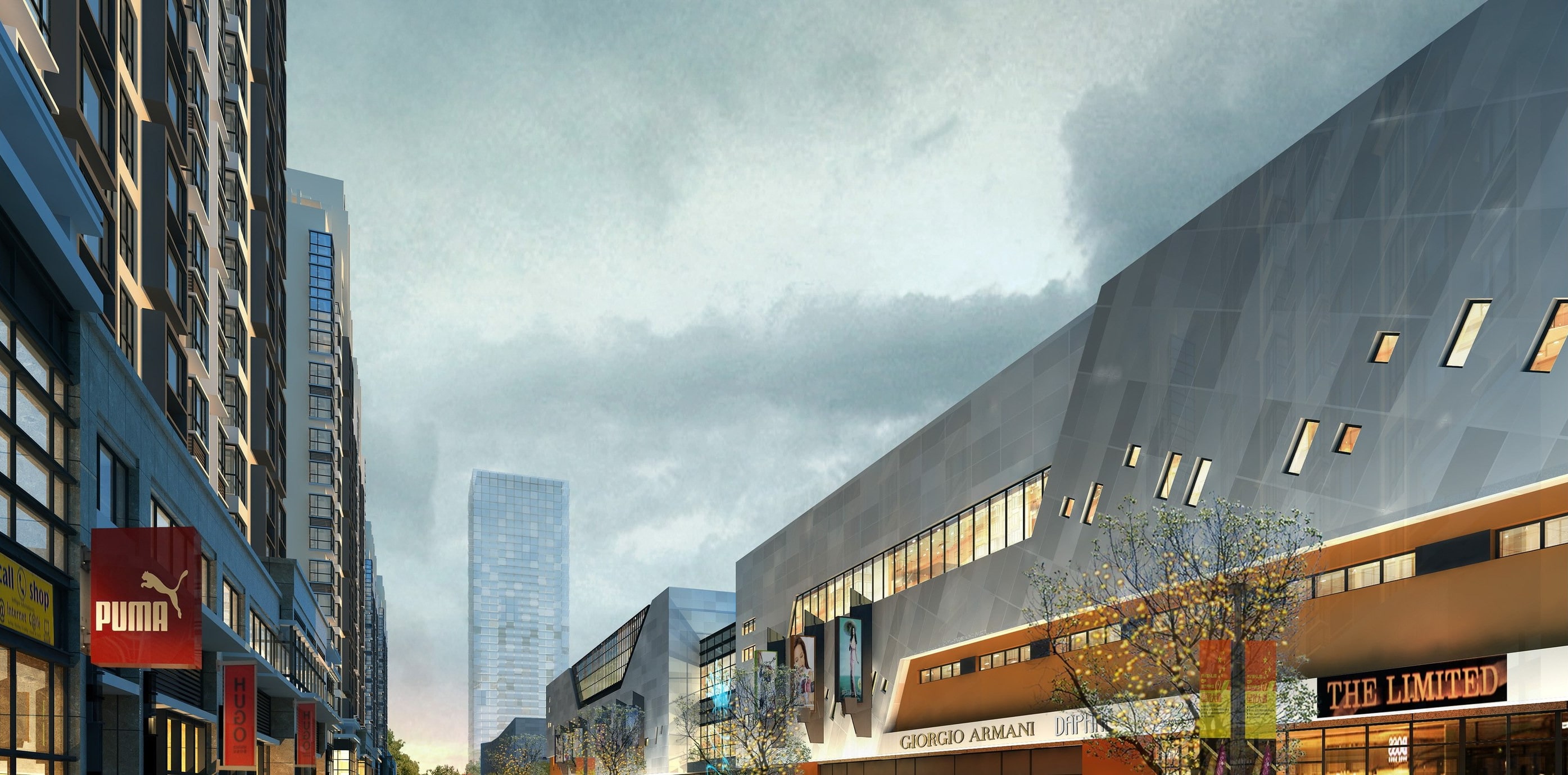 Retail street, rendering