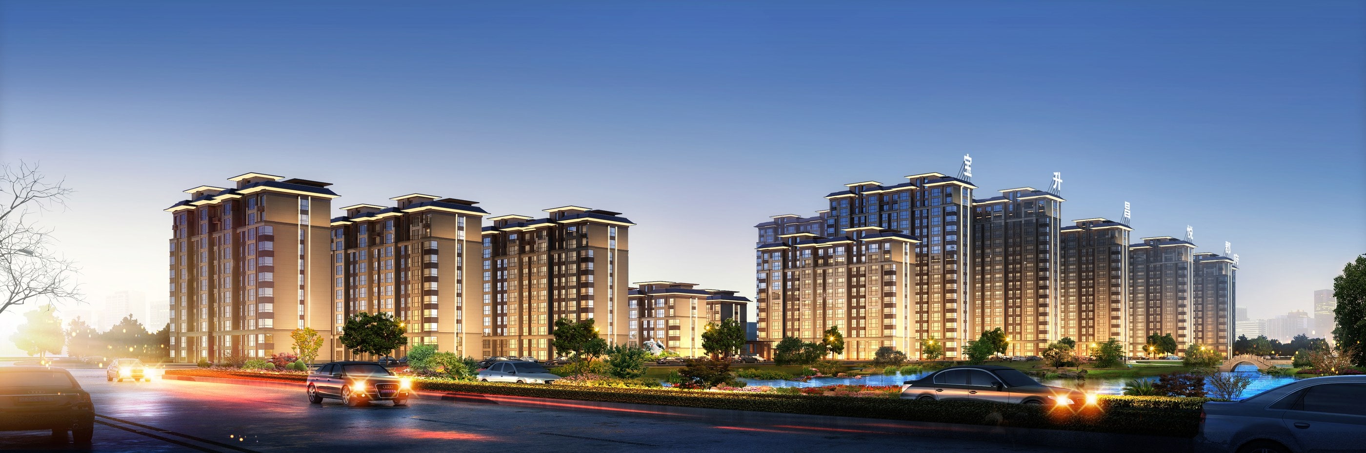 Rendering of the scheme, night